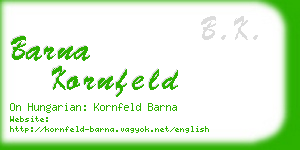 barna kornfeld business card